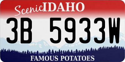 ID license plate 3B5933W