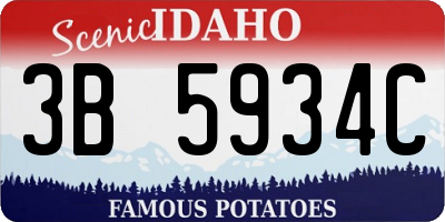 ID license plate 3B5934C