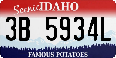 ID license plate 3B5934L