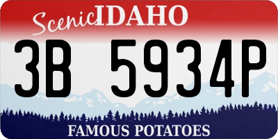 ID license plate 3B5934P