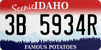 ID license plate 3B5934R