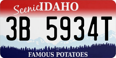 ID license plate 3B5934T