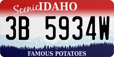 ID license plate 3B5934W