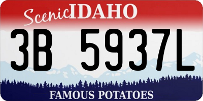 ID license plate 3B5937L