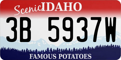 ID license plate 3B5937W
