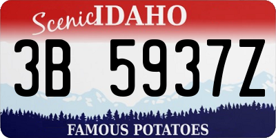 ID license plate 3B5937Z