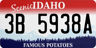 ID license plate 3B5938A