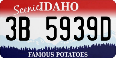 ID license plate 3B5939D