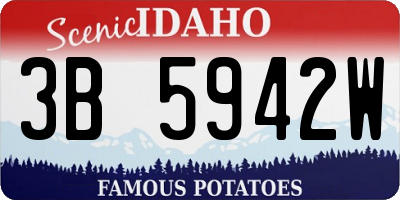 ID license plate 3B5942W