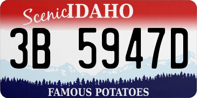 ID license plate 3B5947D
