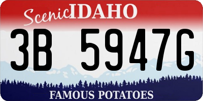 ID license plate 3B5947G