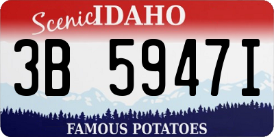 ID license plate 3B5947I