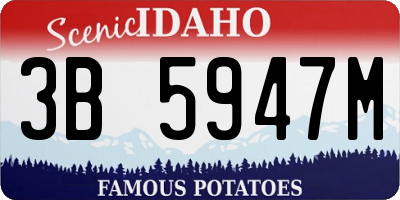 ID license plate 3B5947M