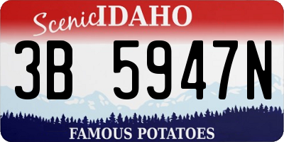 ID license plate 3B5947N