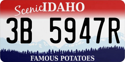 ID license plate 3B5947R