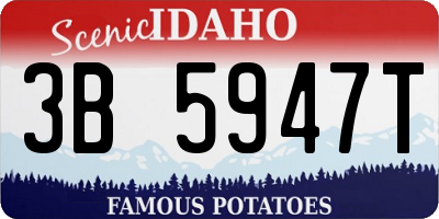 ID license plate 3B5947T