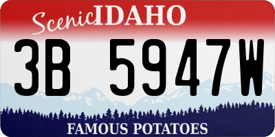 ID license plate 3B5947W