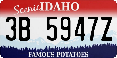 ID license plate 3B5947Z