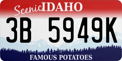 ID license plate 3B5949K