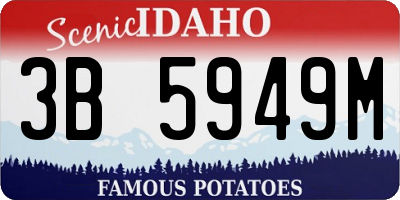 ID license plate 3B5949M