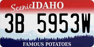 ID license plate 3B5953W