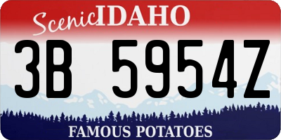 ID license plate 3B5954Z