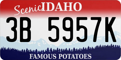ID license plate 3B5957K