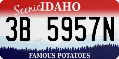 ID license plate 3B5957N