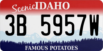 ID license plate 3B5957W