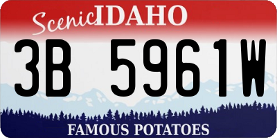 ID license plate 3B5961W