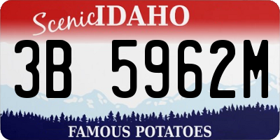 ID license plate 3B5962M