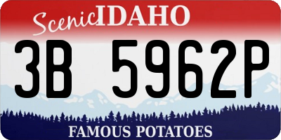 ID license plate 3B5962P