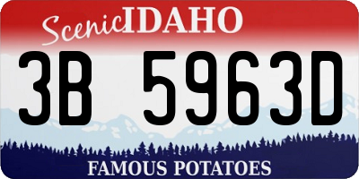 ID license plate 3B5963D
