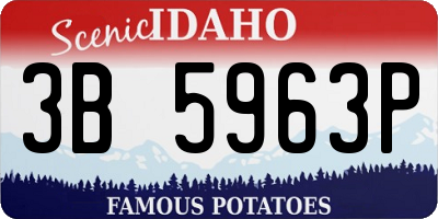 ID license plate 3B5963P
