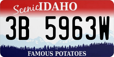ID license plate 3B5963W