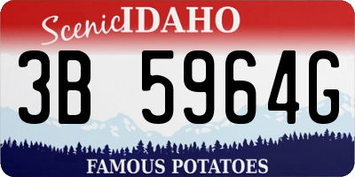 ID license plate 3B5964G