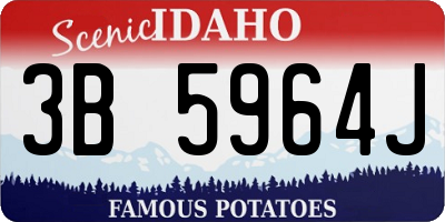ID license plate 3B5964J