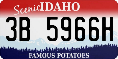 ID license plate 3B5966H
