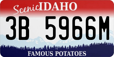 ID license plate 3B5966M