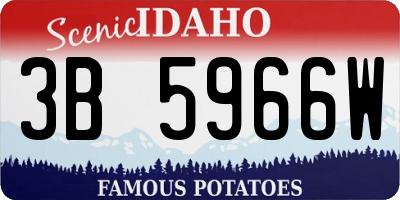ID license plate 3B5966W