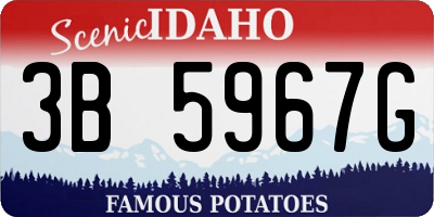 ID license plate 3B5967G