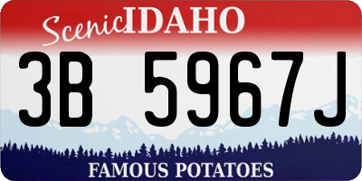 ID license plate 3B5967J