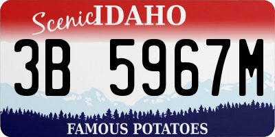 ID license plate 3B5967M