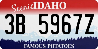 ID license plate 3B5967Z