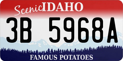 ID license plate 3B5968A