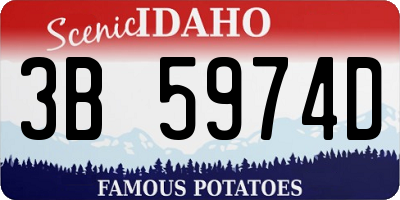 ID license plate 3B5974D