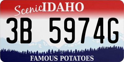 ID license plate 3B5974G