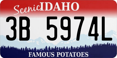 ID license plate 3B5974L