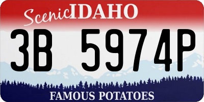 ID license plate 3B5974P