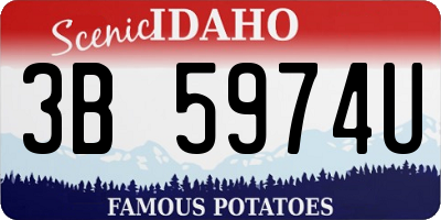ID license plate 3B5974U